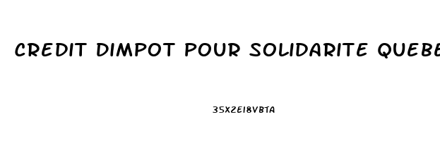 Credit Dimpot Pour Solidarite Quebec