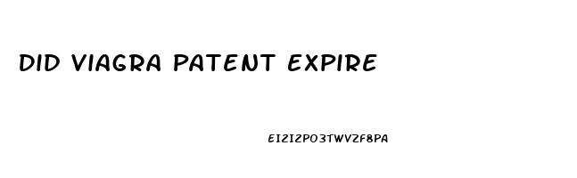 Did Viagra Patent Expire