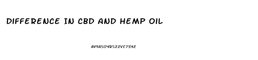 Difference In Cbd And Hemp Oil