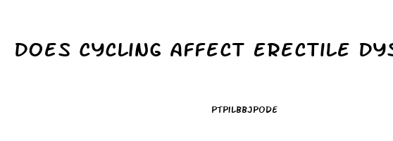 Does Cycling Affect Erectile Dysfunction