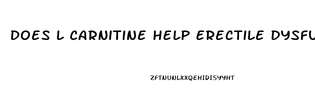 Does L Carnitine Help Erectile Dysfunction