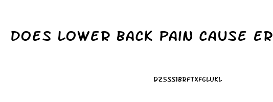 Does Lower Back Pain Cause Erectile Dysfunction