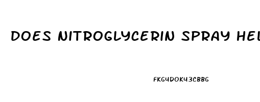 Does Nitroglycerin Spray Help Erectile Dysfunction