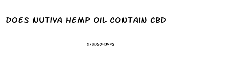 Does Nutiva Hemp Oil Contain Cbd