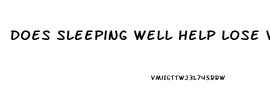 Does Sleeping Well Help Lose Weight