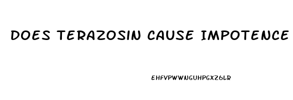 Does Terazosin Cause Impotence