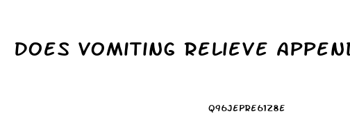 Does Vomiting Relieve Appendicitis Pain