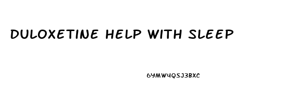 Duloxetine Help With Sleep