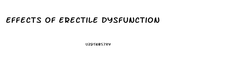 Effects Of Erectile Dysfunction