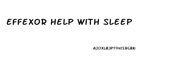 Effexor Help With Sleep