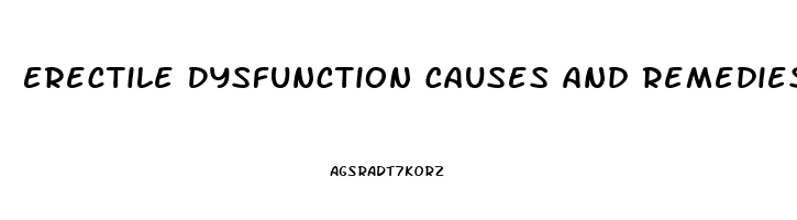 Erectile Dysfunction Causes And Remedies