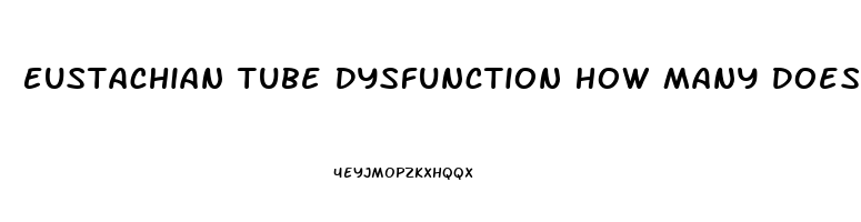 Eustachian Tube Dysfunction How Many Does This Affect Per Year