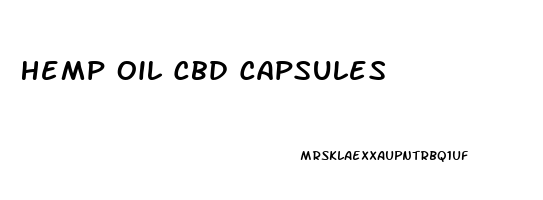 Hemp Oil Cbd Capsules