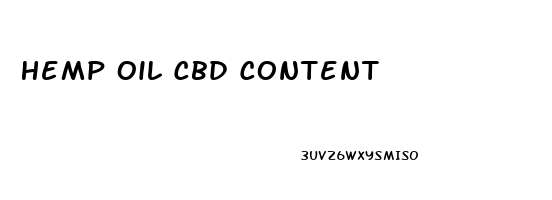 Hemp Oil Cbd Content