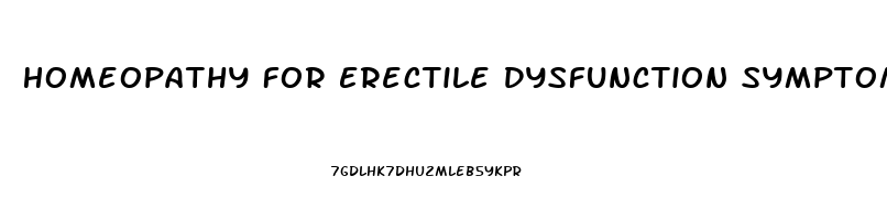 Homeopathy For Erectile Dysfunction Symptoms