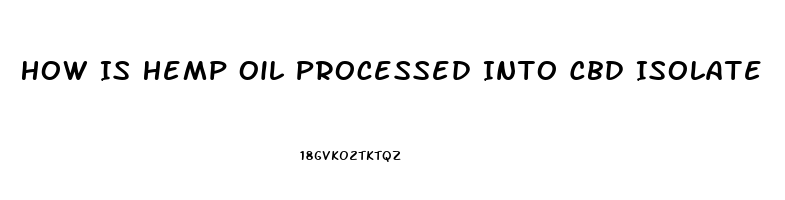 How Is Hemp Oil Processed Into Cbd Isolate