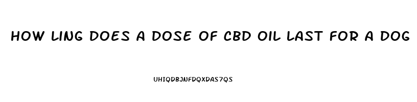 How Ling Does A Dose Of Cbd Oil Last For A Dog