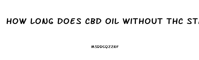 How Long Does Cbd Oil Without Thc Stay In Your System