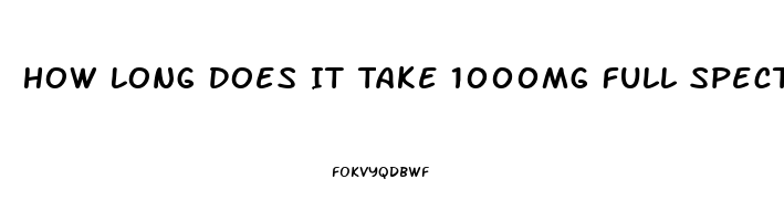 How Long Does It Take 1000mg Full Spectrum Cbd Oil To Work