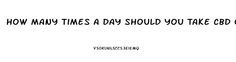 How Many Times A Day Should You Take Cbd Oil