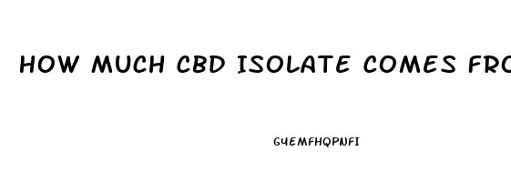 How Much Cbd Isolate Comes From The Crude Oil