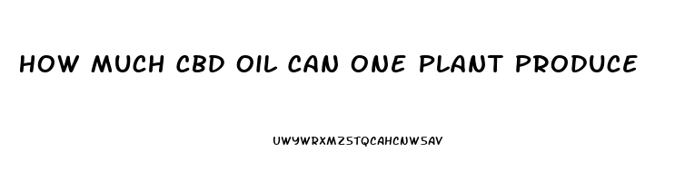 How Much Cbd Oil Can One Plant Produce