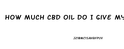 How Much Cbd Oil Do I Give My Dog