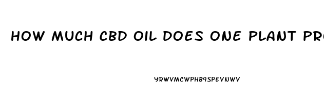 How Much Cbd Oil Does One Plant Produce