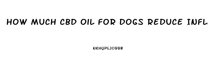 How Much Cbd Oil For Dogs Reduce Inflammation Arthritis