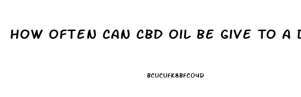 How Often Can Cbd Oil Be Give To A Dog During The Day