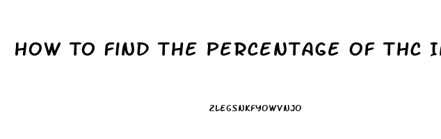 How To Find The Percentage Of Thc In A Cbd Oil Test