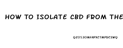 How To Isolate Cbd From The Gallon Of Oil