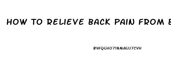 How To Relieve Back Pain From Binding