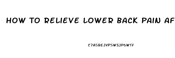 How To Relieve Lower Back Pain After A Fall