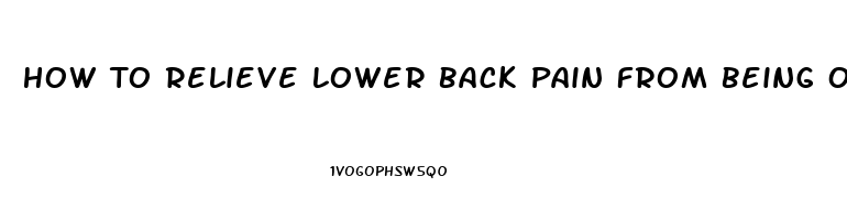 How To Relieve Lower Back Pain From Being Overweight