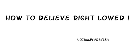 How To Relieve Right Lower Back Pain