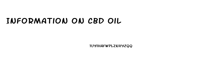 Information On Cbd Oil