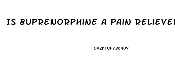 Is Buprenorphine A Pain Reliever