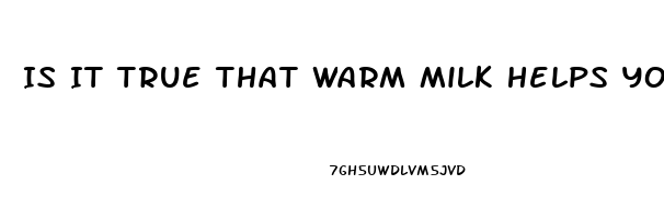 Is It True That Warm Milk Helps You Sleep