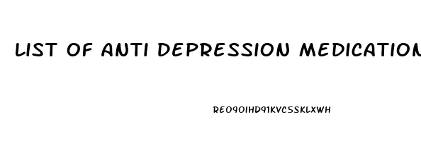 List Of Anti Depression Medication