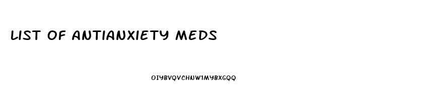 List Of Antianxiety Meds
