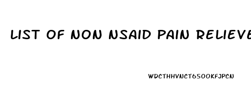 List Of Non Nsaid Pain Relievers