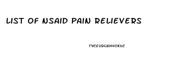 List Of Nsaid Pain Relievers