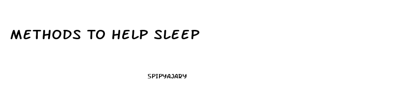 Methods To Help Sleep