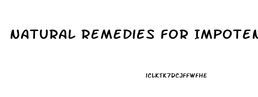 Natural Remedies For Impotence