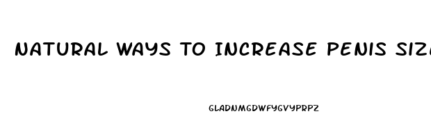 Natural Ways To Increase Penis Size