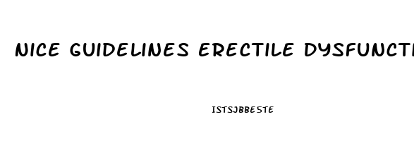 Nice Guidelines Erectile Dysfunction