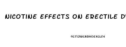Nicotine Effects On Erectile Dysfunction