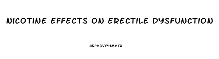 Nicotine Effects On Erectile Dysfunction