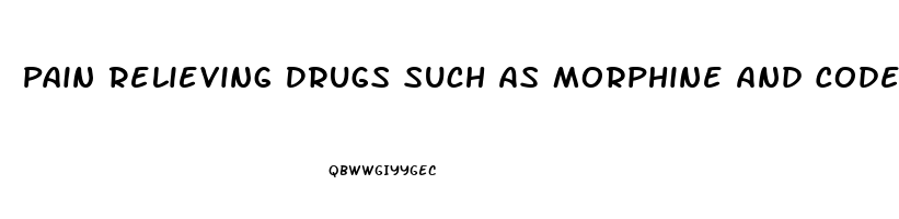 Pain Relieving Drugs Such As Morphine And Codeine Are Derived From 